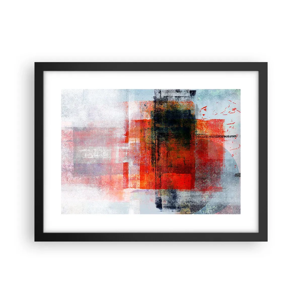 Poster in een zwarte lijst - Een gloeiende compositie  - 40x30 cm