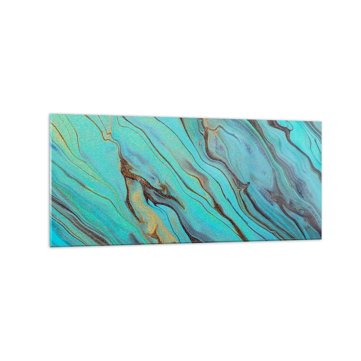 Schilderen op glas - Turquoise vloed - 120x50 cm