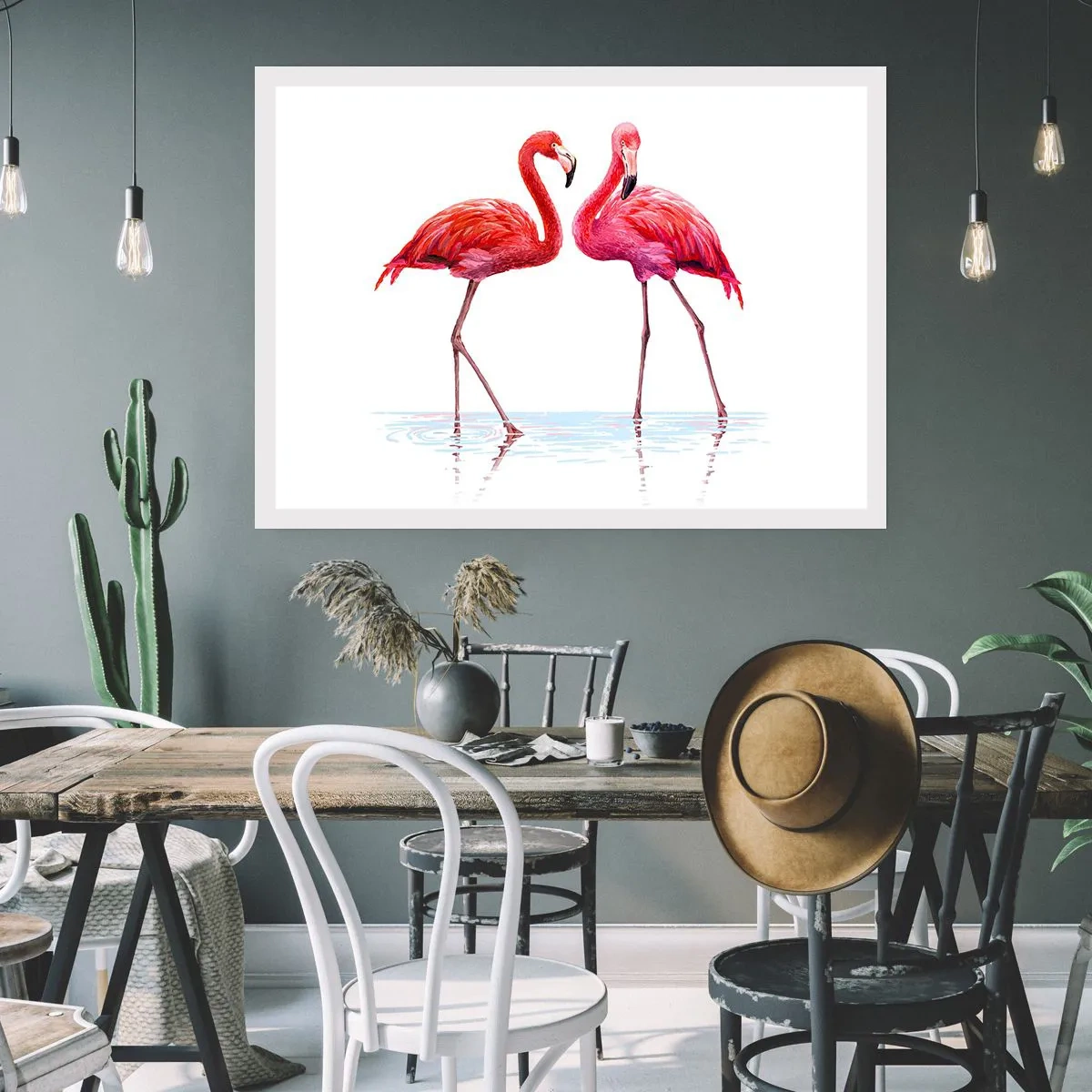 Poster - Roze randez-vous - 91x61 cm
