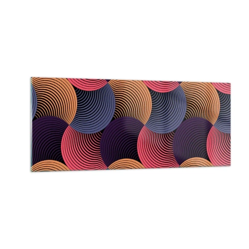 Schilderen op glas - In een cirkelvormig ritme - 100x40 cm