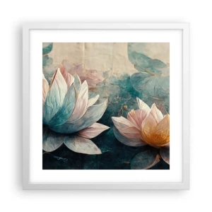 Poster in een witte lijst - Sterren van het meer - 40x40 cm