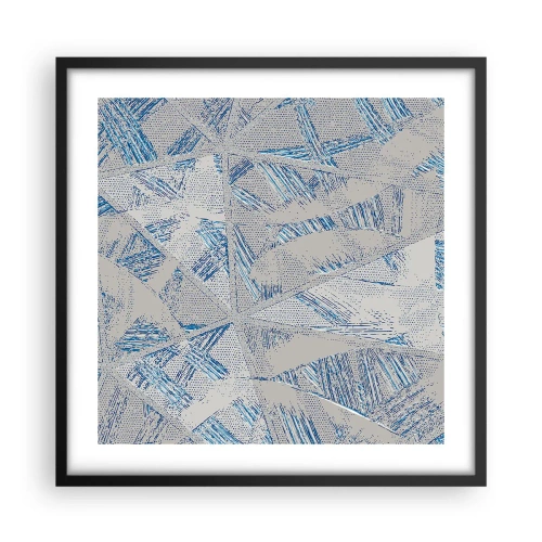 Poster in een zwarte lijst - In een blauwgrijs labyrint - 50x50 cm