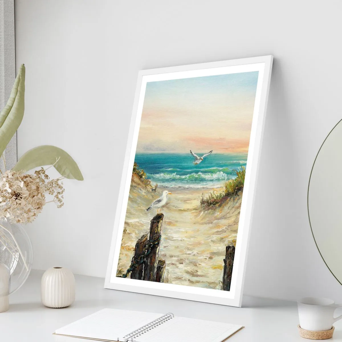 Poster in een witte lijst - Windstille afzondering - 70x100 cm