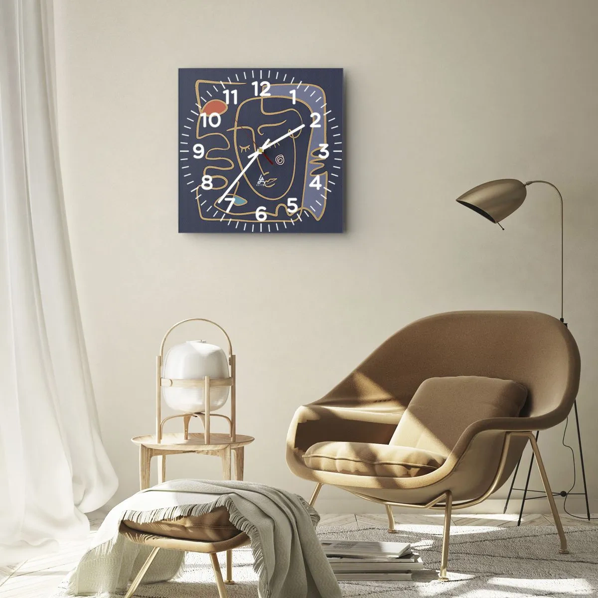 Wandklok - Klok - In nadenken - 40x40 cm