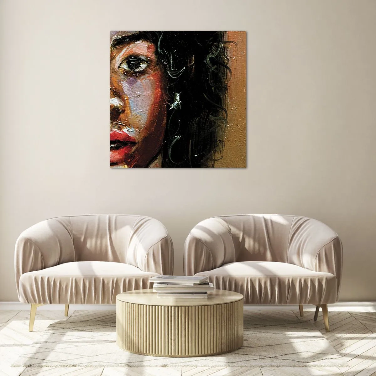 Schilderen op glas - Zwart en gloed - 40x40 cm