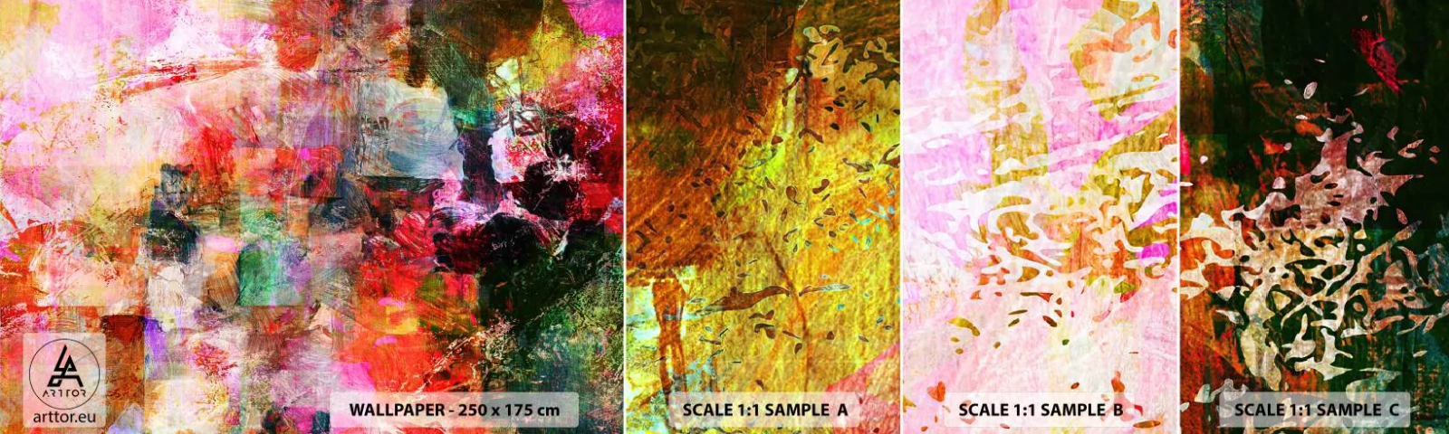 Fotobehang Monster Zelfklevend Deluxe Sticker - Een reis door de rozen - Abstractie, Deel, Grafisch - 100x30 cm