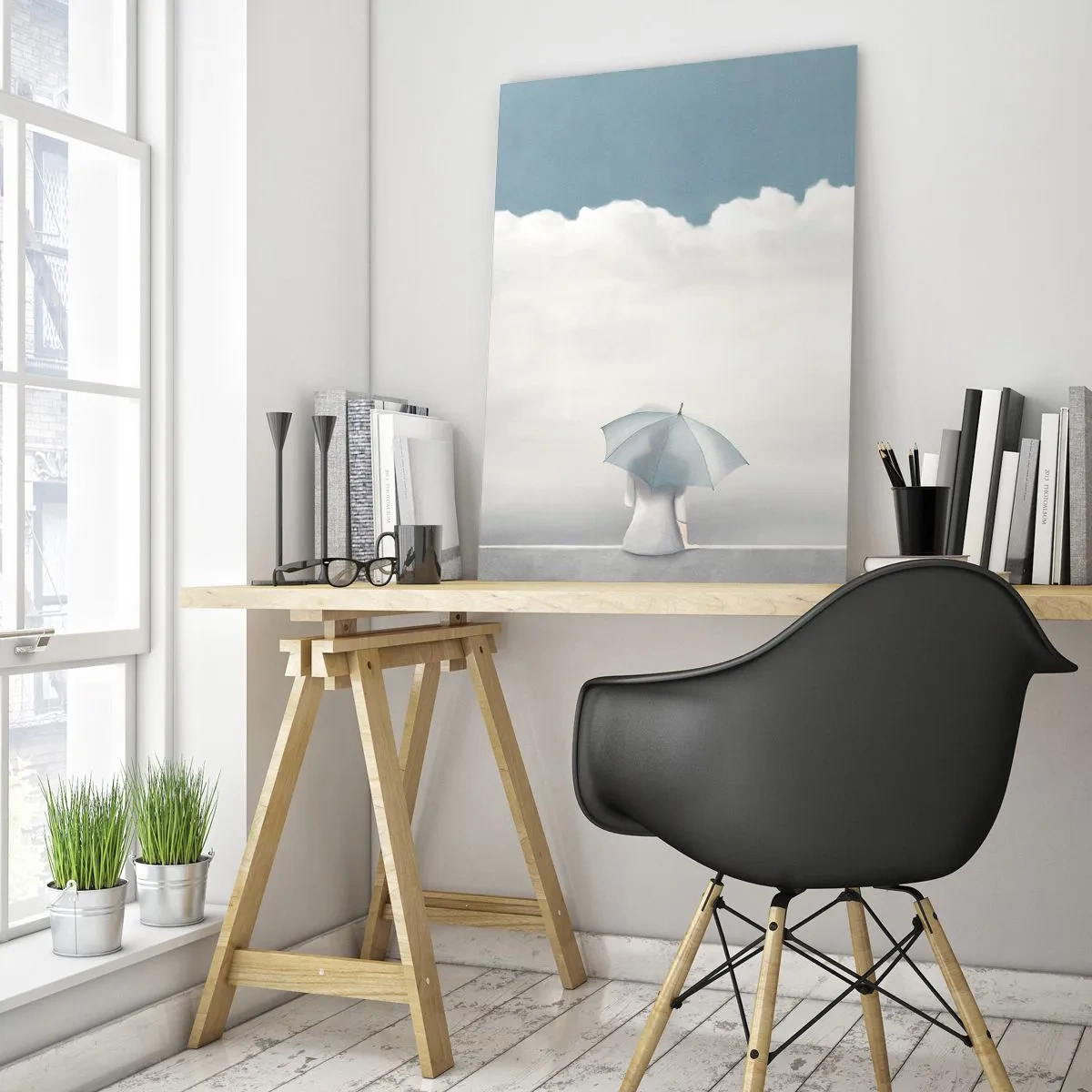 Schilderen op glas - Op de rand van realiteit en dromen - 80x120 cm