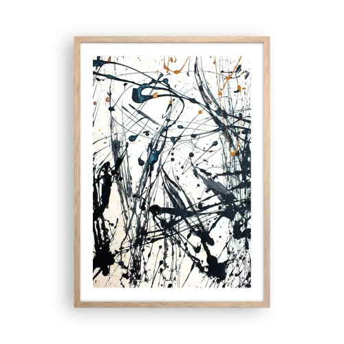 Een poster in een licht eiken lijst - Expressionistische abstractie - 50x70 cm