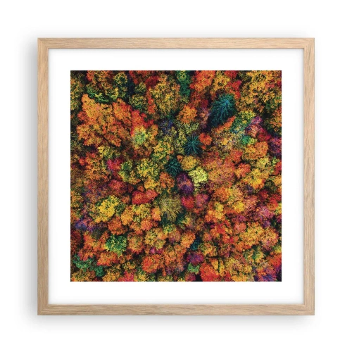 Een poster in een licht eiken lijst - Boeket herfstbomen - 40x40 cm