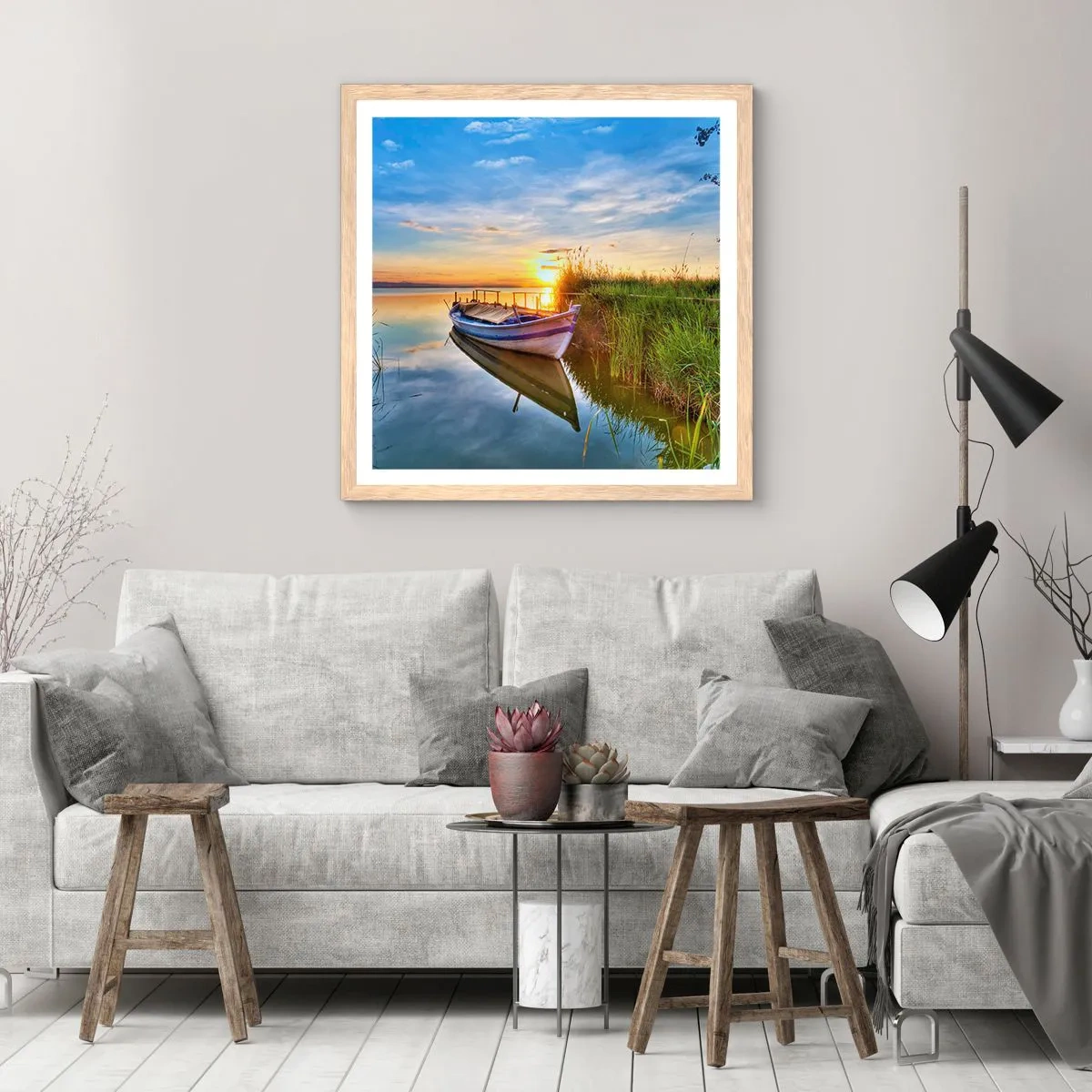 Een poster in een licht eiken lijst - Baai van vervulde dromen - 40x40 cm