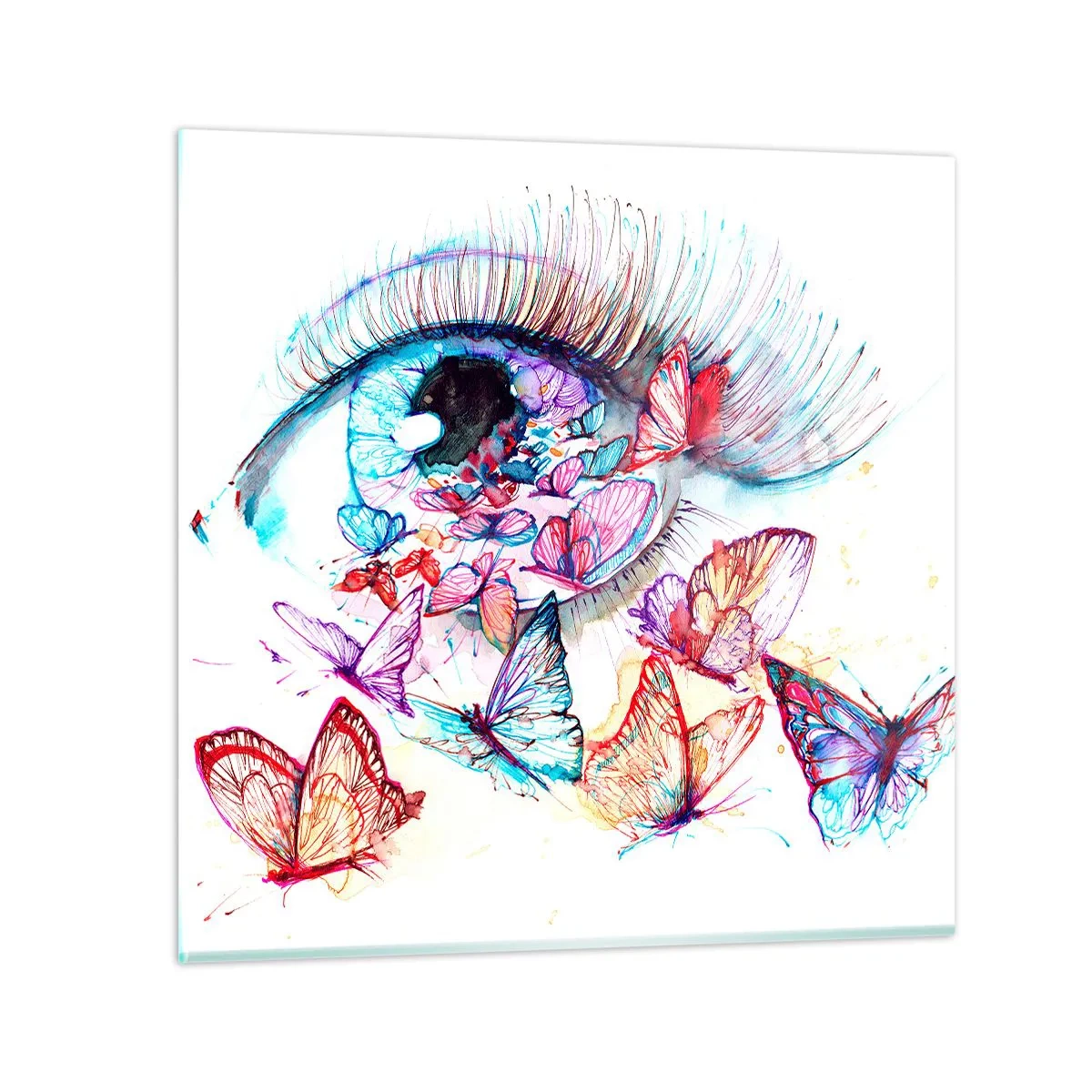 Schilderen op glas - Sprookjesachtige ogen charme - 60x60 cm