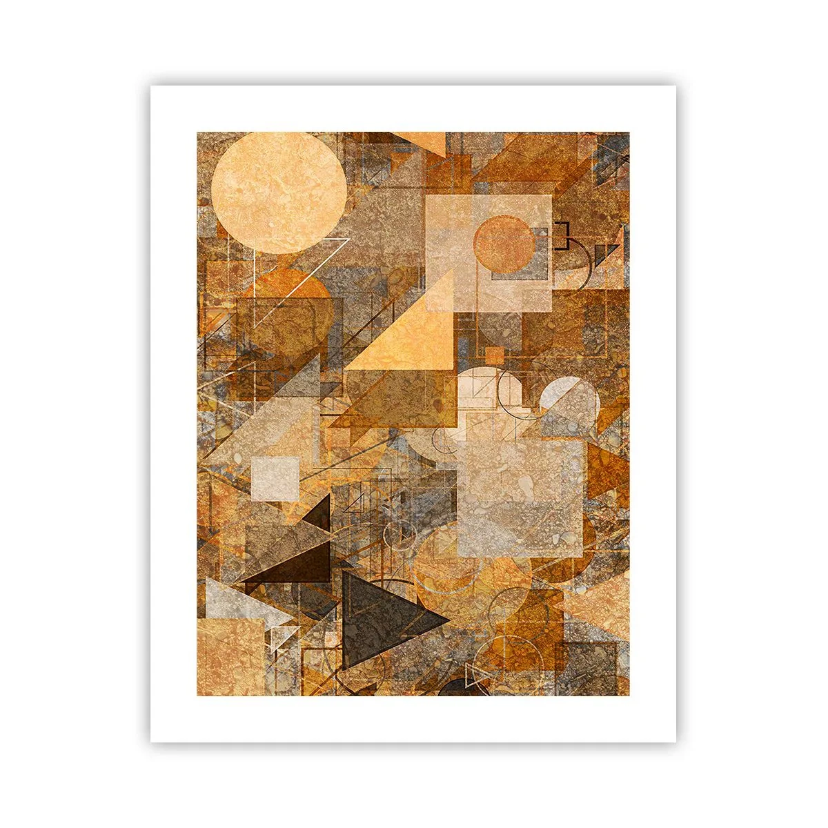 Poster - Een kubistische studie van brons - 40x50 cm