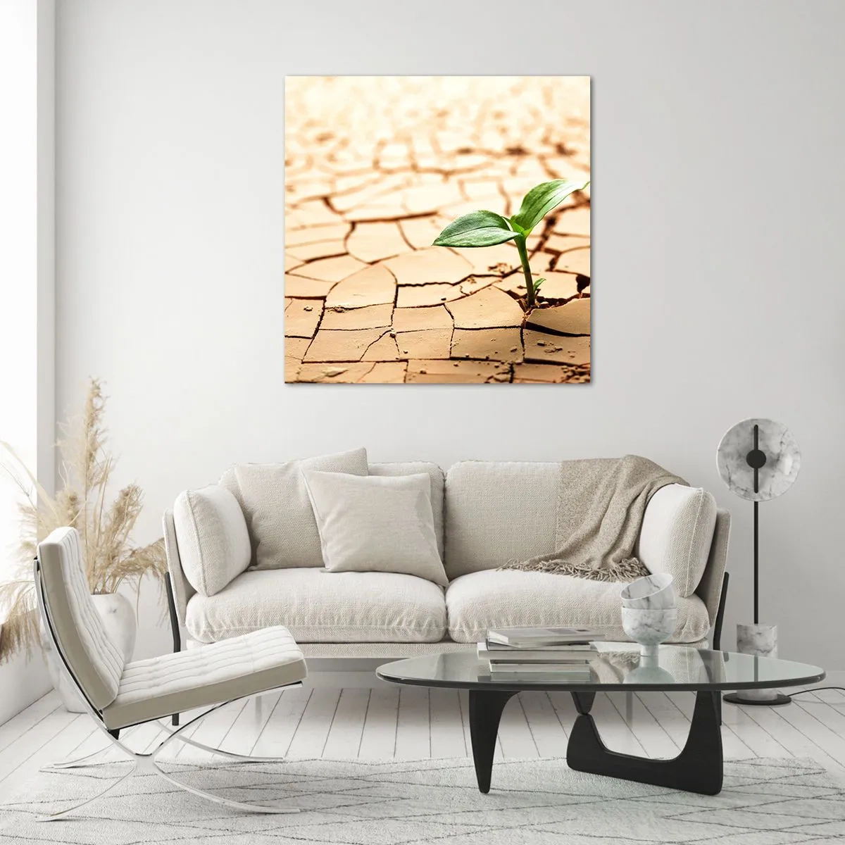 Schilderen op glas - De ontembare kracht van het leven - 70x70 cm