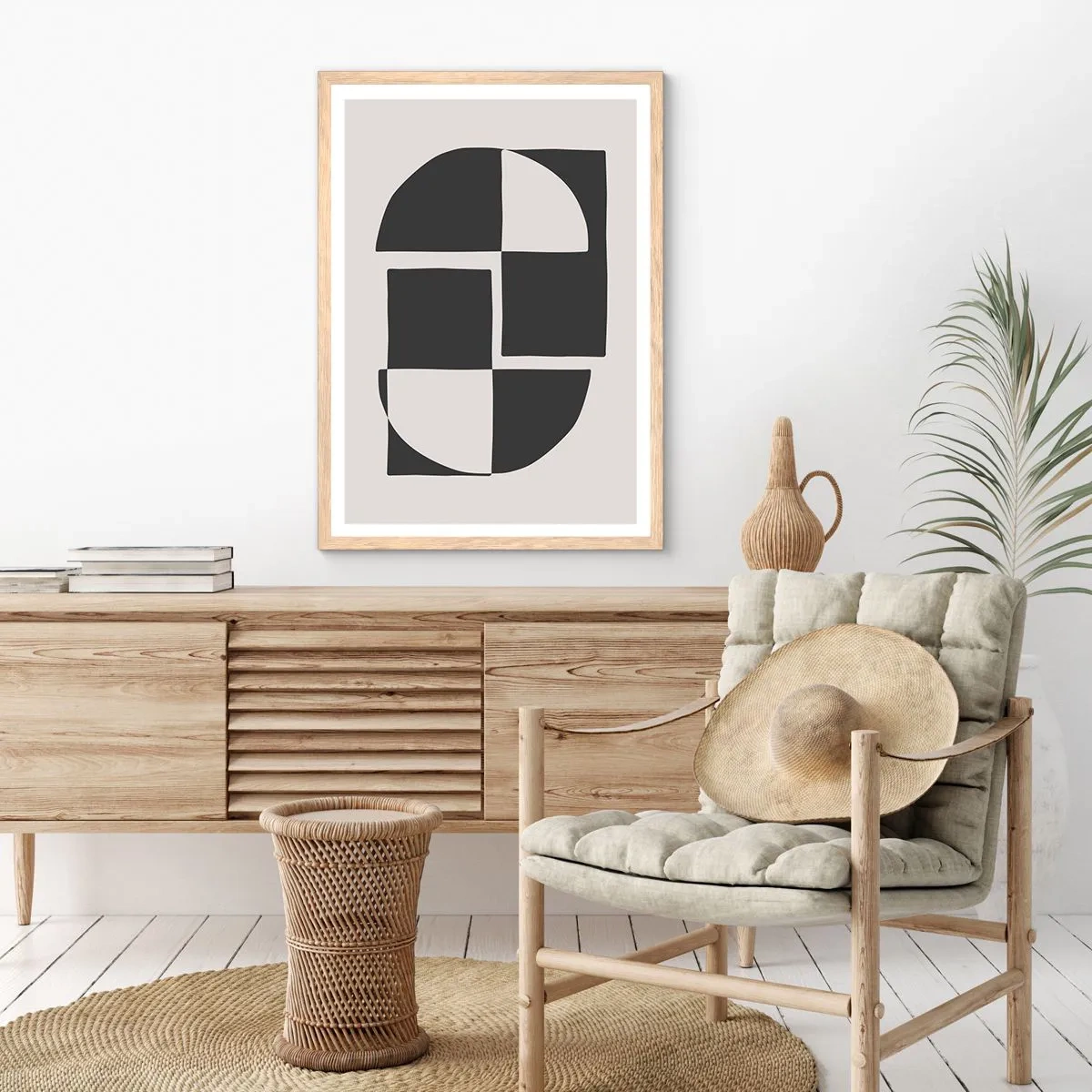 Een poster in een licht eiken lijst - Antithese - synthese - 70x100 cm