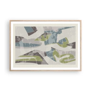 Een poster in een licht eiken lijst - Compositie achter het glas - 100x70 cm