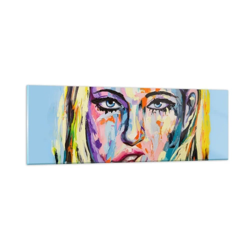 Schilderen op glas - Kijk haar recht in de ogen - 90x30 cm