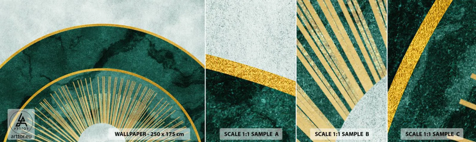 Fotobehang Staaltje Standard Eco - Een ander zonnestelsel - Art-deco, Modern, Abstractie - 100x30 cm