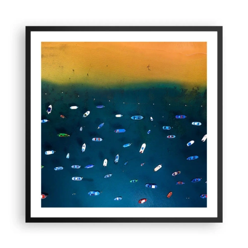 Poster in een zwarte lijst - Vakantie spel - 60x60 cm