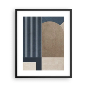 Poster in een zwarte lijst - Een compositie van eenvoud en rondheid - 40x50 cm