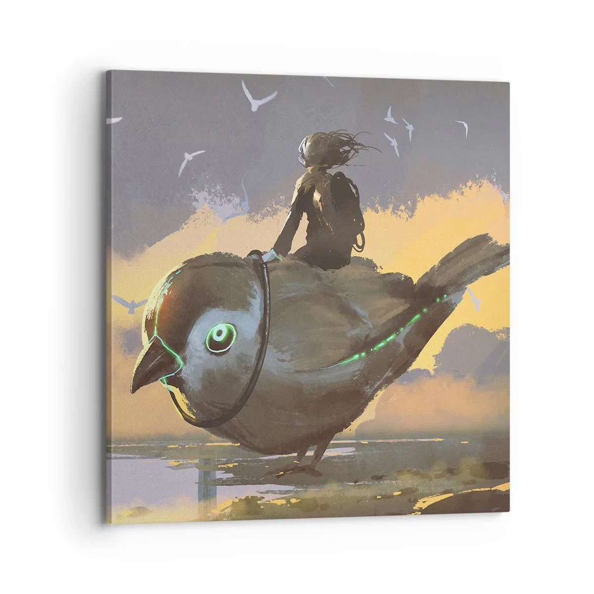 Schilderen op canvas - Een tussenstop op een fantastische reis - 70x70 cm