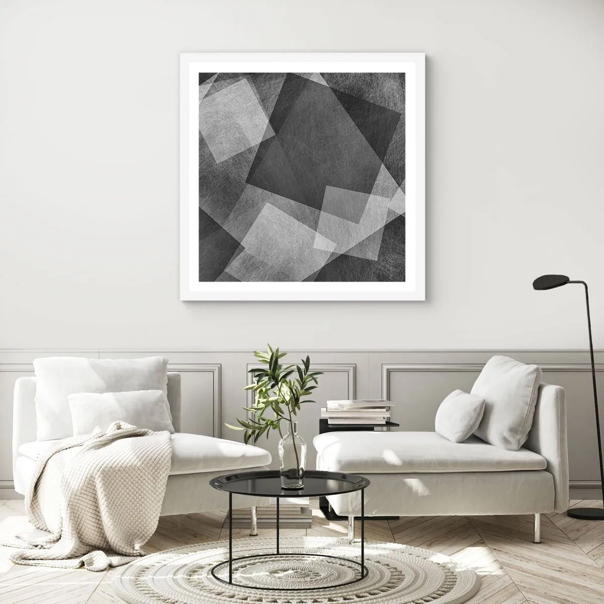 Poster in een witte lijst - Het eeuwige symbool van duurzaamheid en orde - 30x30 cm