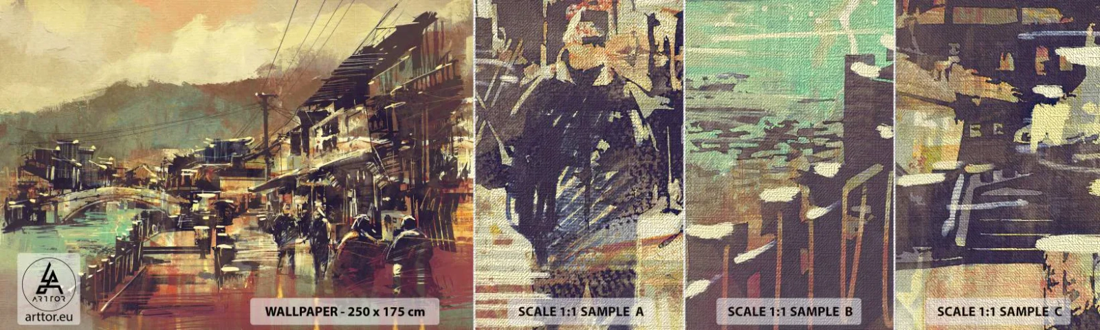 Fotobehang Monster Premium Canvas - Het leven als een rijkdom aan grijs - Landschap, China, Architectuur - 100x30 cm