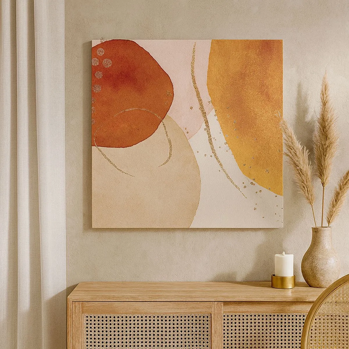 Schilderen op canvas - Rondheid en beweging - 30x30 cm