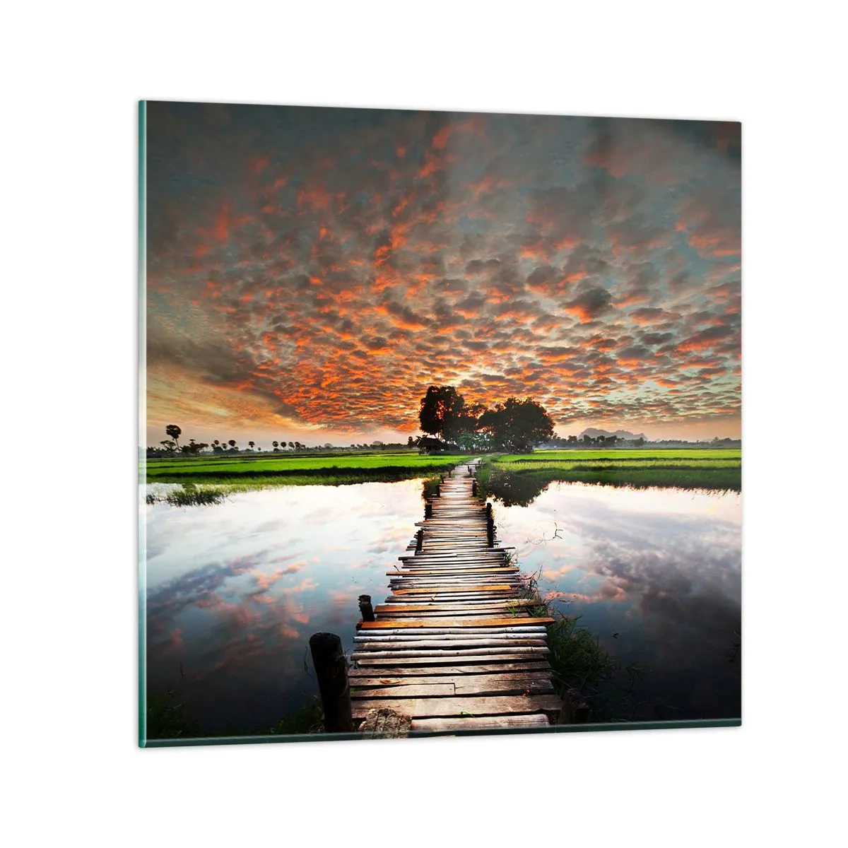 Schilderen op glas - Strek je armen - ademen - 40x40 cm