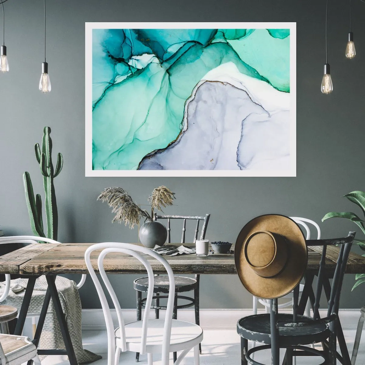 Poster - Een studie in turkoois - 100x70 cm