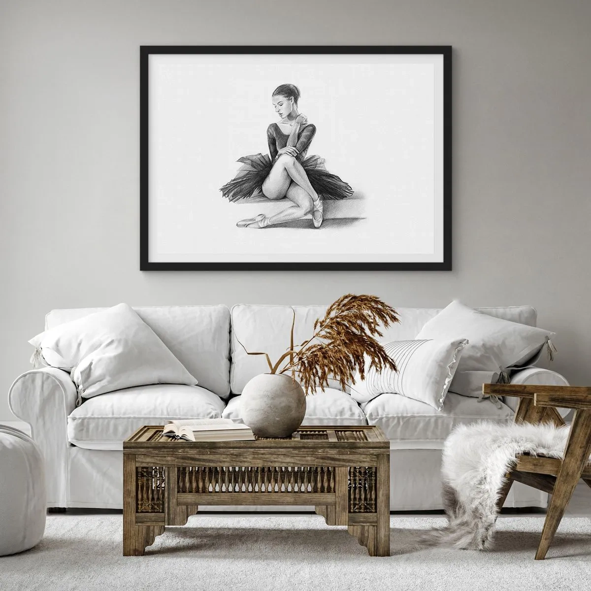 Poster in een zwarte lijst - Betoverd door de dans - 100x70 cm