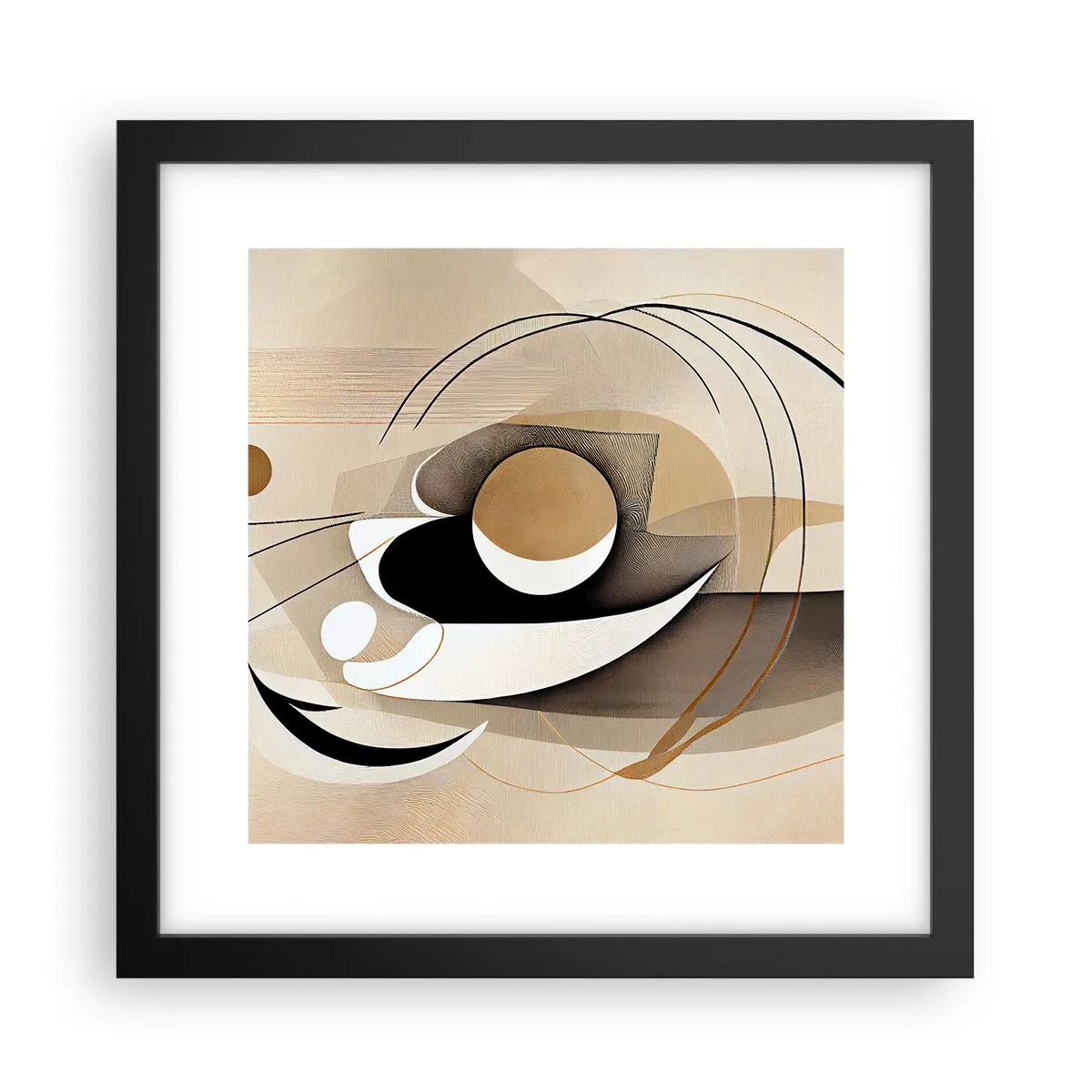 Poster in een zwarte lijst - Compositie: de essentie van de dingen - 30x30 cm