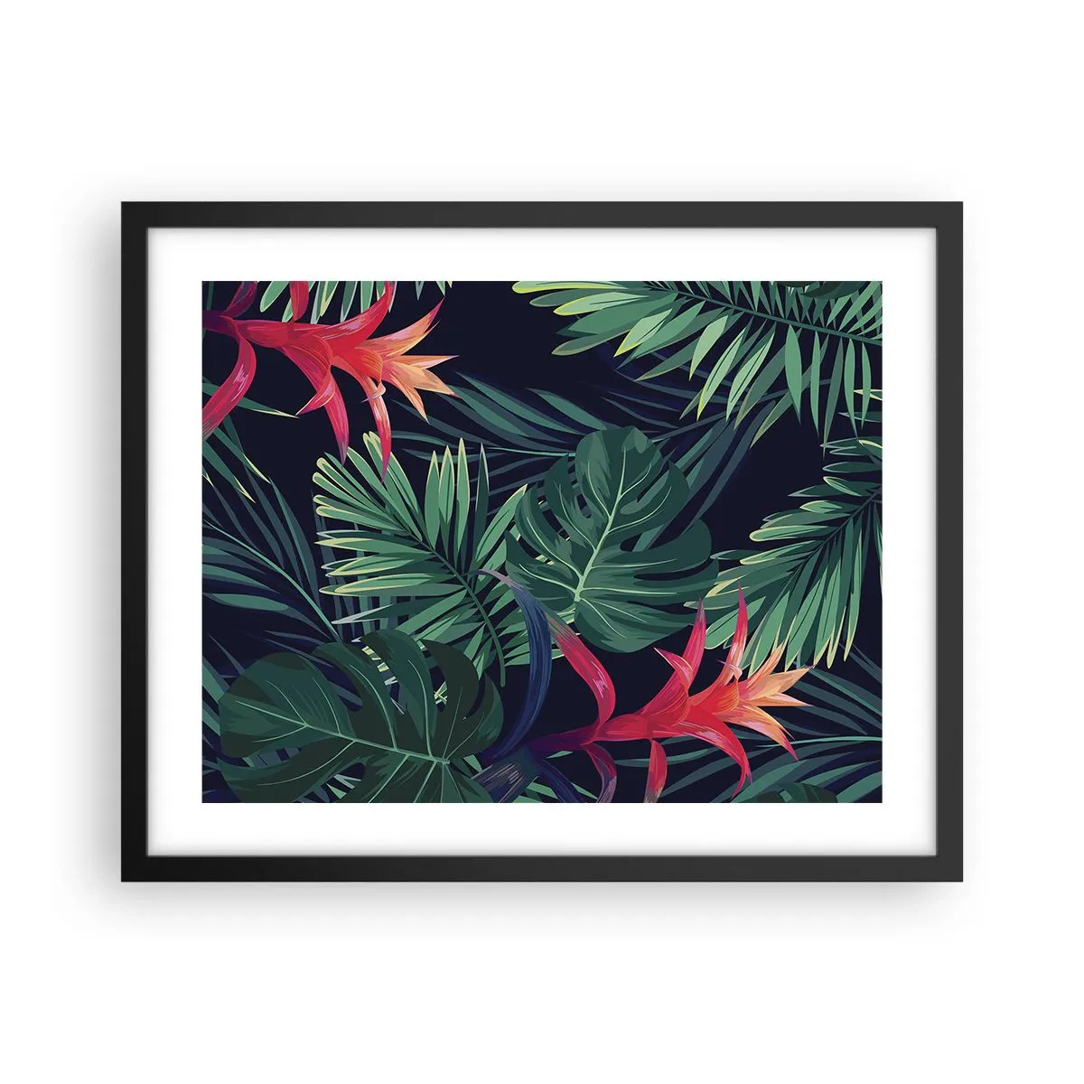 Poster in een zwarte lijst - Ontsteken in het groen - 50x40 cm
