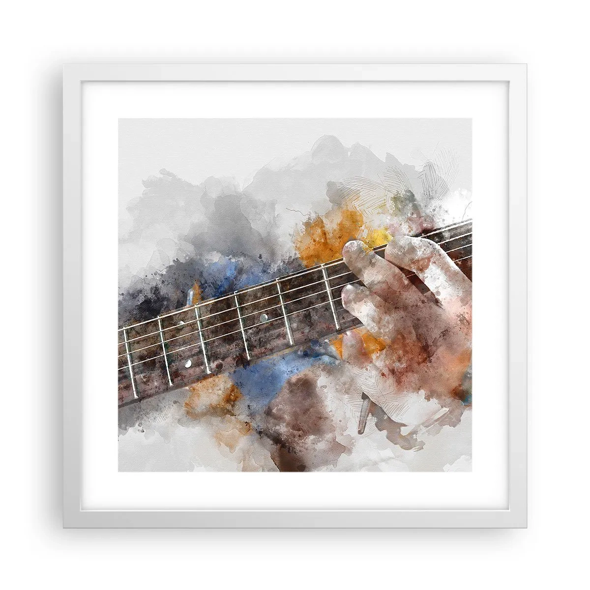 Poster in een witte lijst - Poëzie tussen de snaren - 40x40 cm