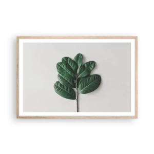 Een poster in een licht eiken lijst - Een tekening van de pure natuur - 91x61 cm