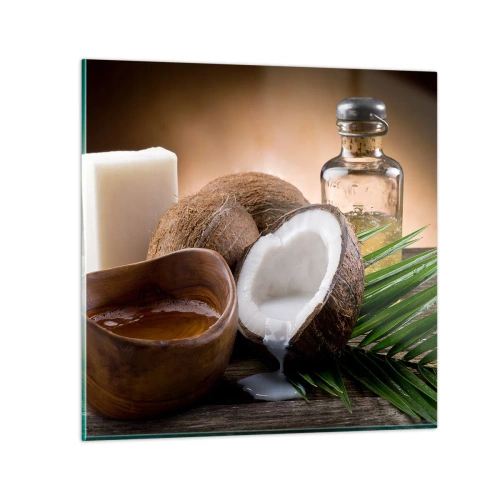 Schilderen op glas - Gezondheid van tropische eilanden - 70x70 cm