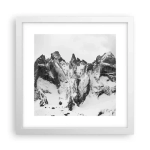 Poster in een witte lijst - Granieten gevaarlijke nok - 30x30 cm