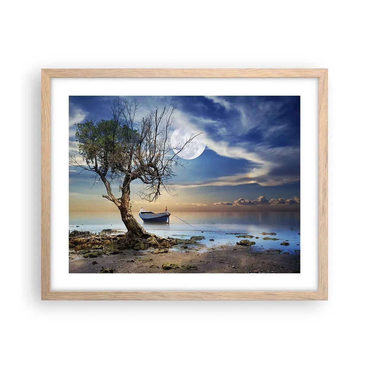 Een poster in een licht eiken lijst - Is dit het einde of het begin? - 50x40 cm