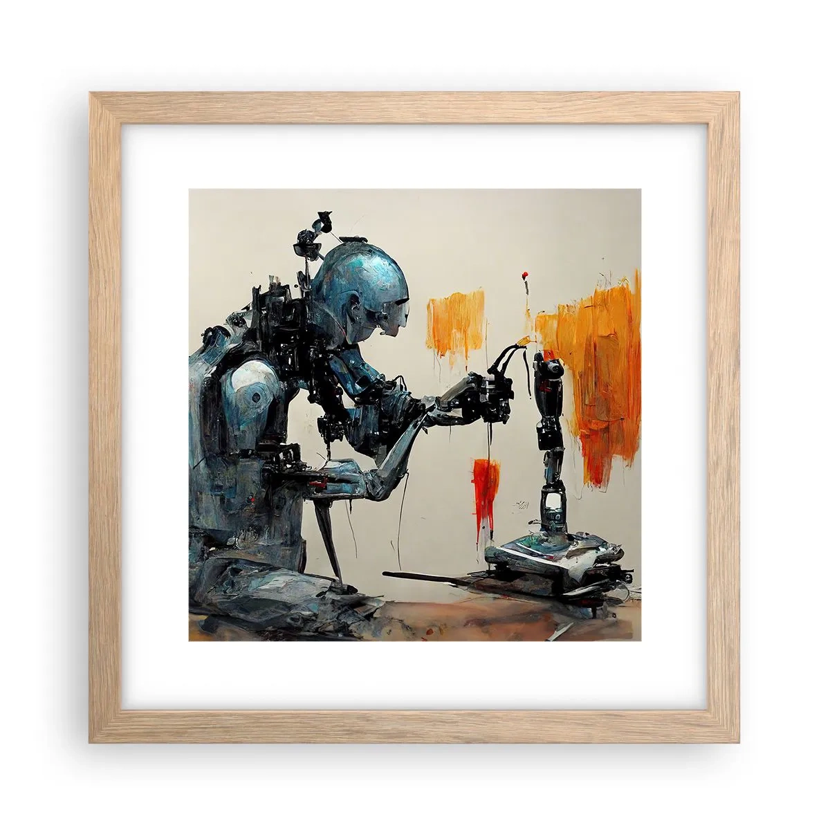 Een poster in een licht eiken lijst - Morgen al… - 30x30 cm