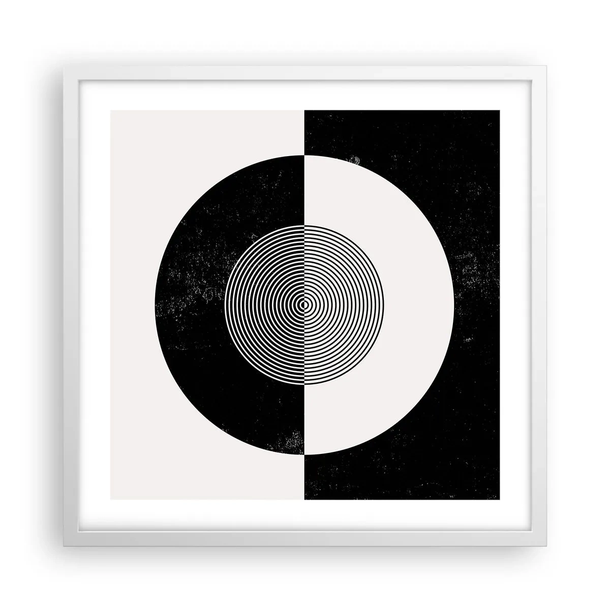 Poster in een witte lijst - Harmonie in zwart-wit - 50x50 cm