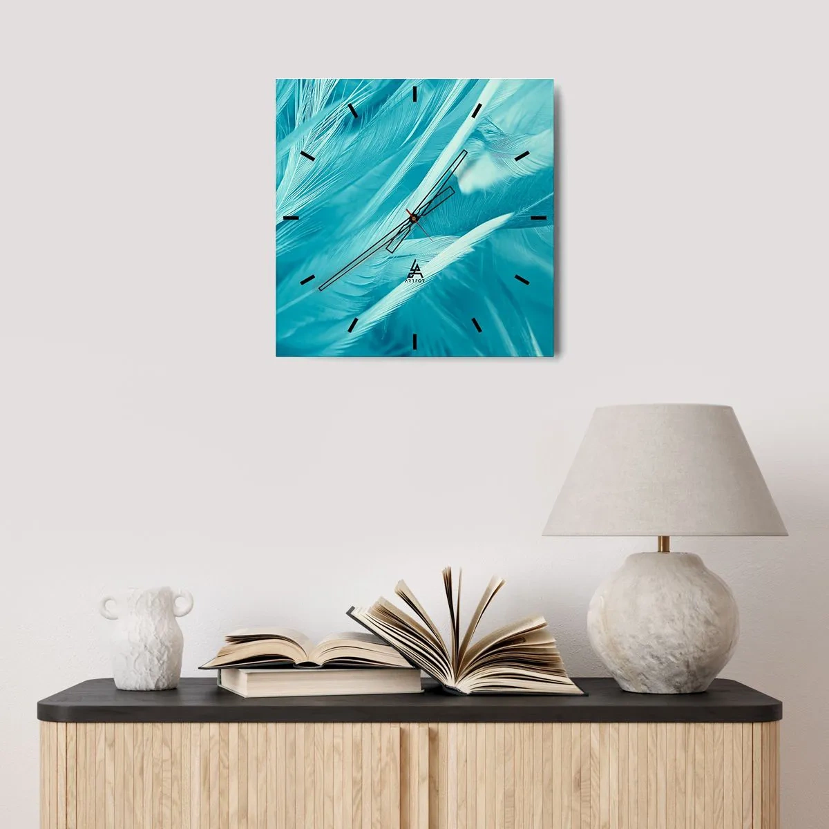 Wandklok - Klok - Verdrinken in pluisjes - 40x40 cm