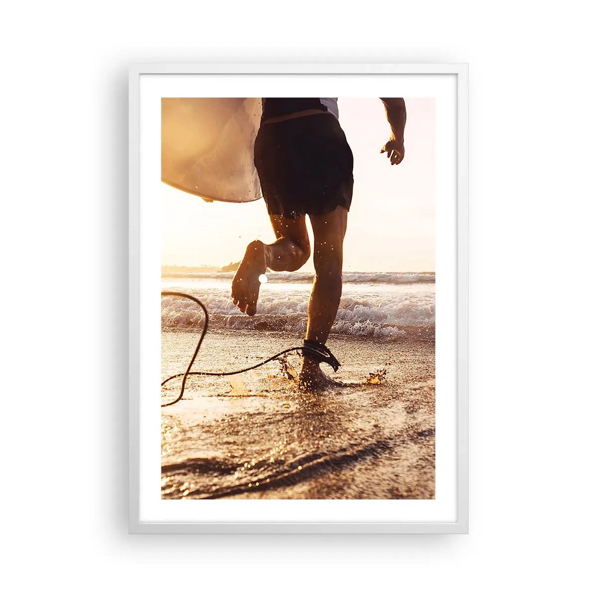 Poster in een witte lijst - Om de golf te ontmoeten - 50x70 cm