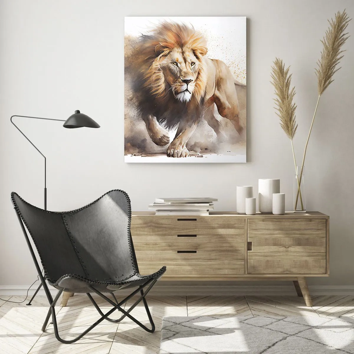 Schilderen op glas - De koning vertrekt - 80x120 cm