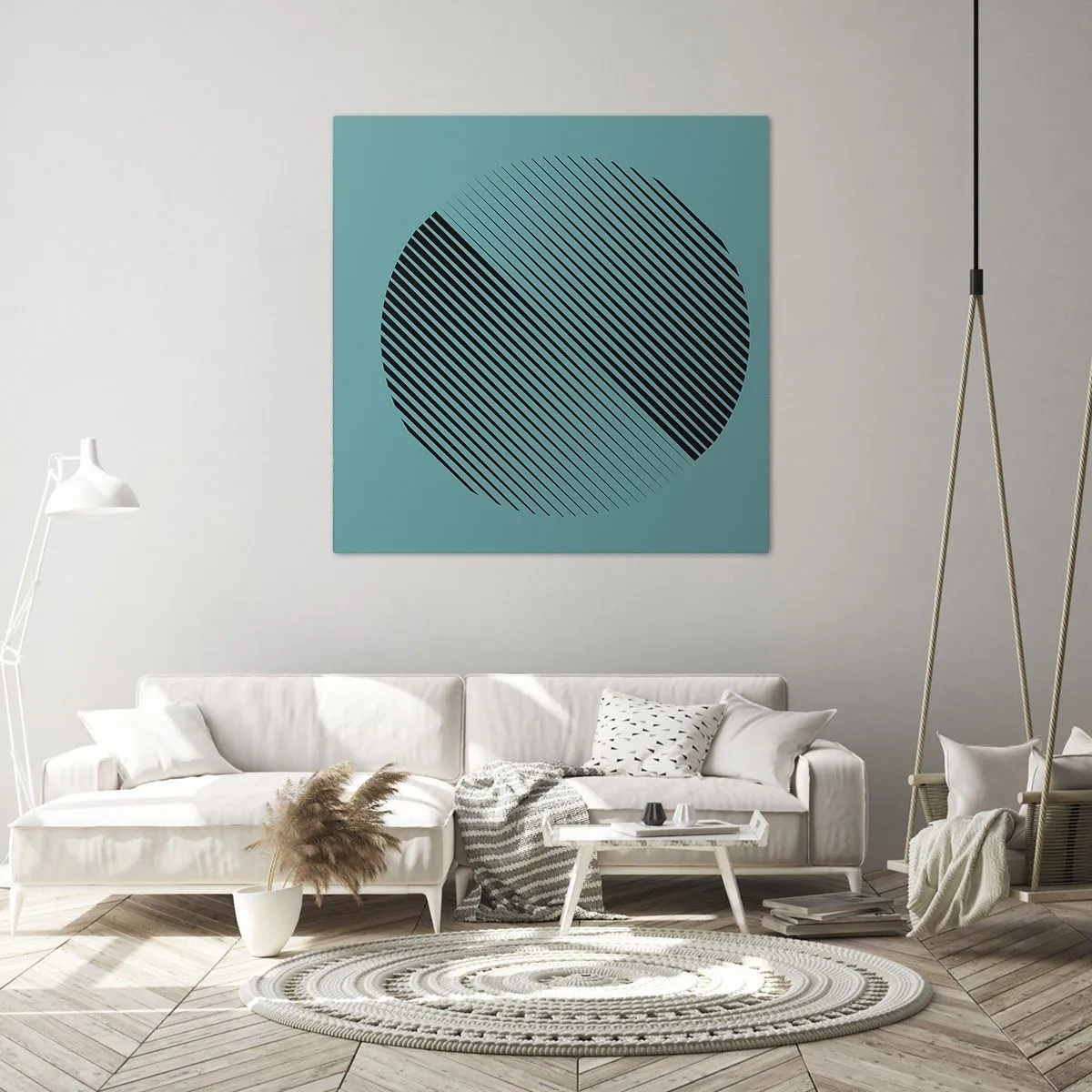 Schilderen op canvas - Cirkel – een geometrische variatie - 60x60 cm