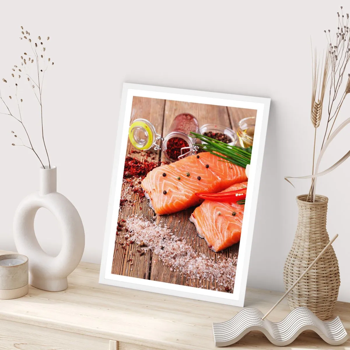 Poster in een witte lijst - Noors avontuur in de keuken - 40x50 cm