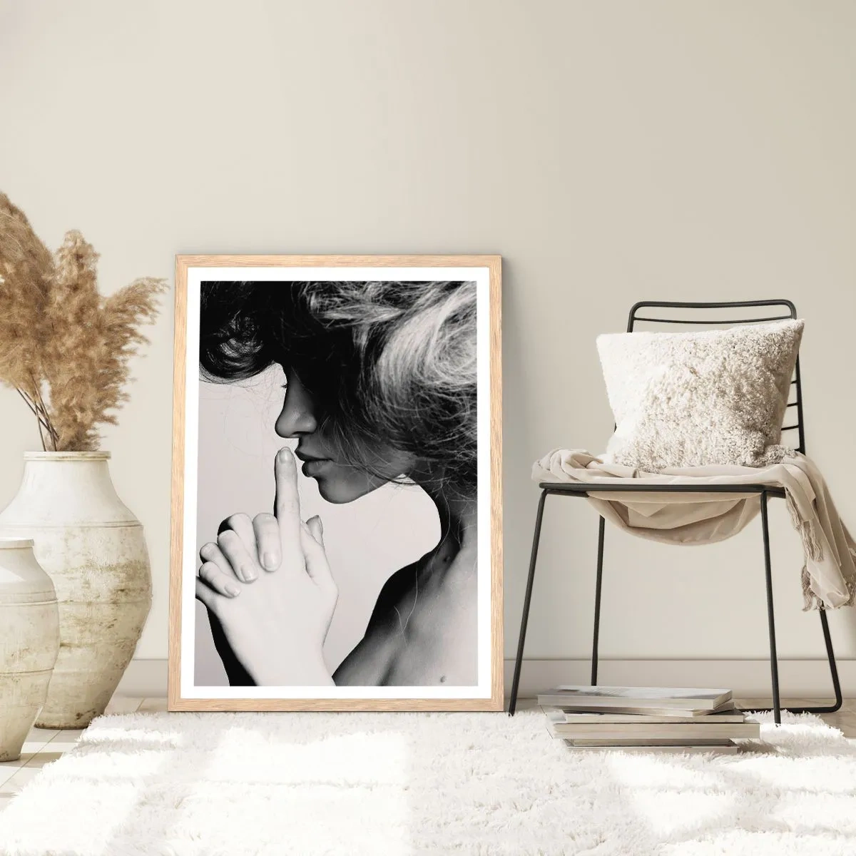 Een poster in een licht eiken lijst - Luisteren naar zichzelf - 70x100 cm