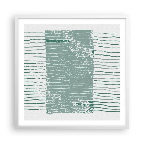 Poster in een witte lijst - Mariene abstractie - 60x60 cm