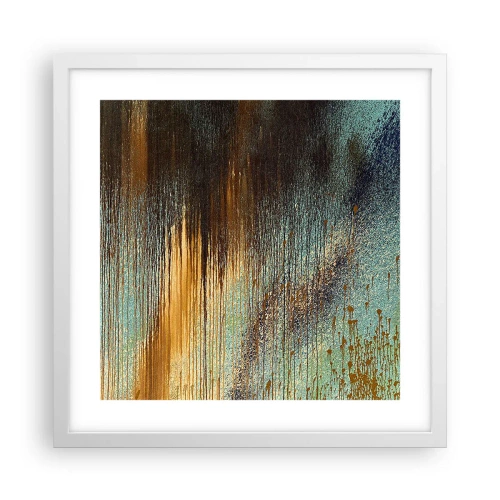 Poster in een witte lijst - Een niet toevallig kleurrijke compositie - 40x40 cm
