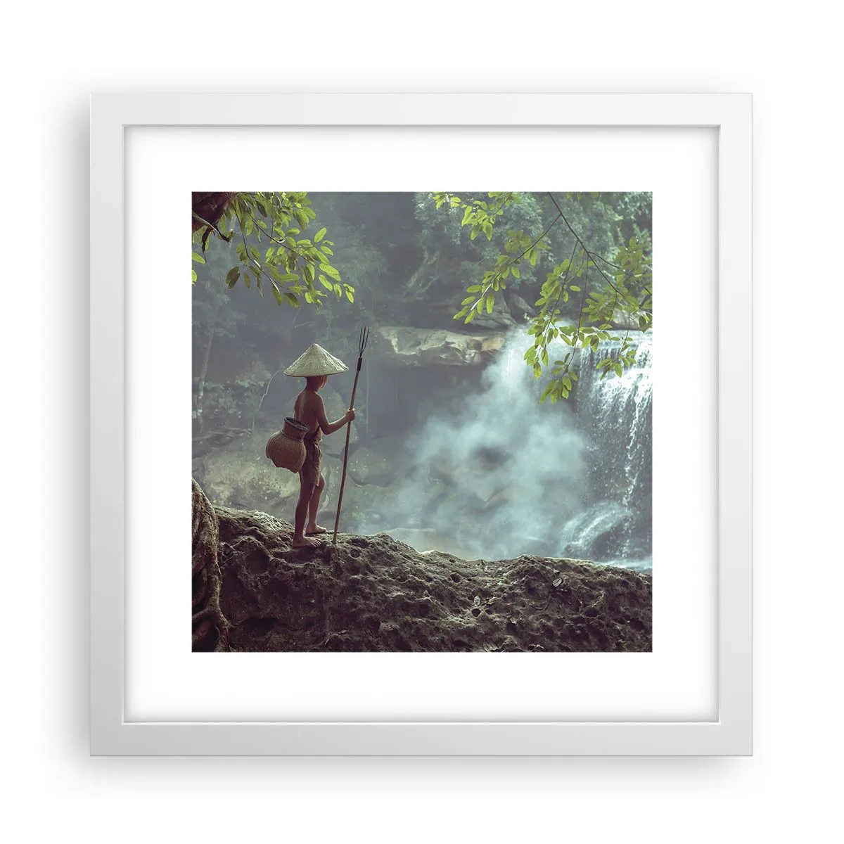 Poster in een witte lijst - Bevriend met de natuur - 30x30 cm