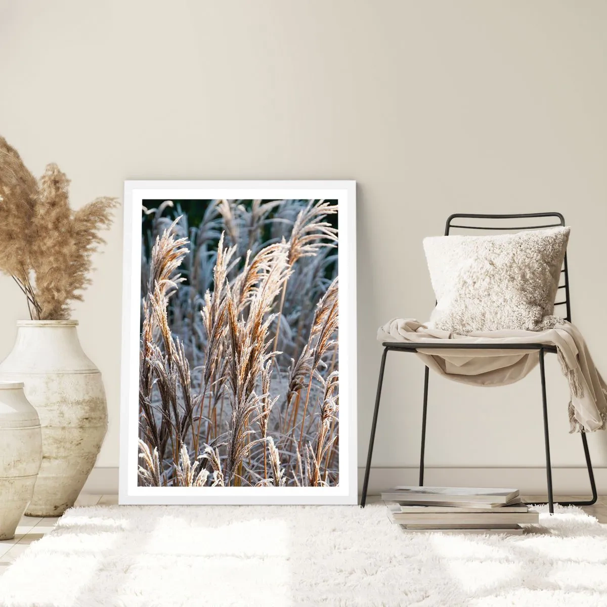 Poster in een witte lijst - Gekleed met vorst - 70x100 cm