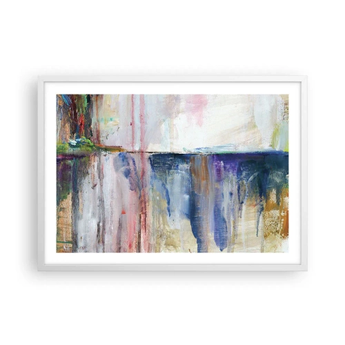 Poster in een witte lijst - Kleurrijke impressies en associaties - 70x50 cm